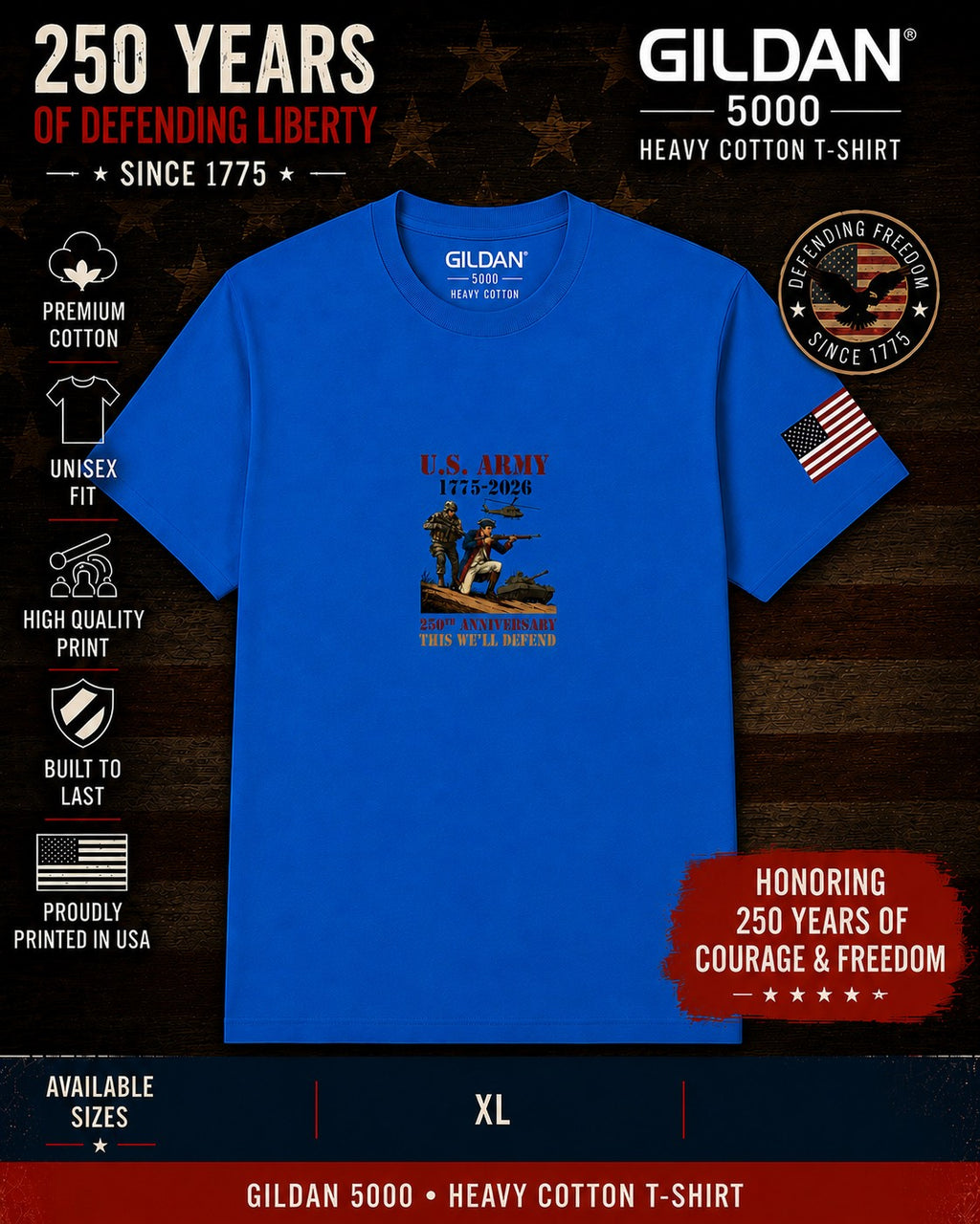 250th Anniversary Patriotic T - This We'll Defend - Ground Attack
