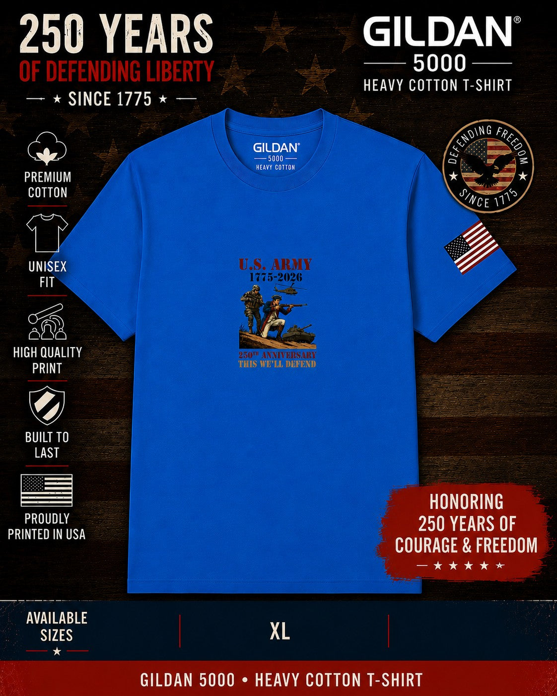 250th Anniversary Patriotic T - This We'll Defend - Ground Attack