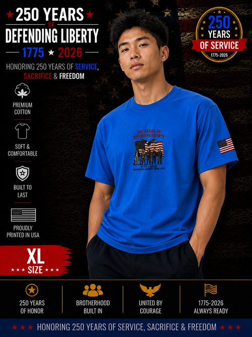 250th Anniversary Patriotic T - Defending Liberty - Flag