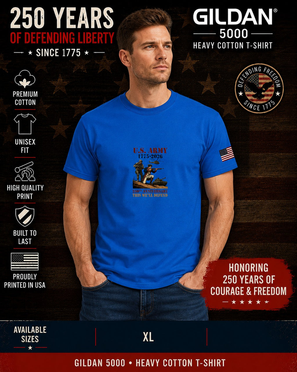 250th Anniversary Patriotic T - This We'll Defend - Ground Attack