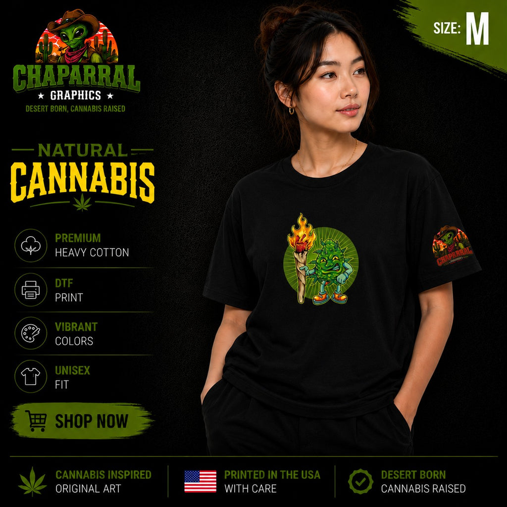 Natural Cannabis - Bud with Flame